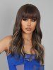Perruque Synthétique Longue Ondulée Marron Doré à Frange Claire - Multi-A Ensemble de 1 Pièce 24 pouces