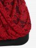 Plus Size Valentine Day Floral Lace Overlay Cold Shoulder Draped Top -  