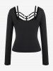 T-shirt Gothique Découpé à Lacets - Noir 2x | US 18-20
