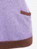 Plus Size Raglan Sleeve Half Zipper Contrast Trim T-shirt -  