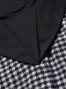 Plaid Houndstooth Pattern Self Belted Short Sleeve High Waisted A Line Mini Dress -  