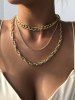 3 Pièces Colliers Chaîne Épais Style Punk Hip Hop - d'or 