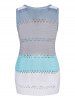 Contrast Colorblock Hollow Out Slit Hem V Neck Knit Vest -  