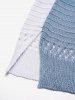 Contrast Colorblock Hollow Out Slit Hem V Neck Knit Vest -  