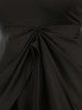Robe de Cocktail Haute-Bas sans Manches à Panneau en Tulle Grande Taille - Noir 3XL
