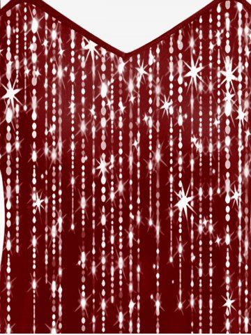 Plus Size Cold Shoulder Glitter Print T-shirt