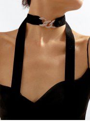 Elegant Wide Velvet Long Wrap Choker Necklace -  