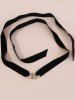 Elegant Wide Velvet Long Wrap Choker Necklace -  