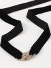 Elegant Wide Velvet Long Wrap Choker Necklace -  