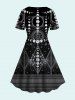Gothic Moon Sun Geo Print A Line Dress -  