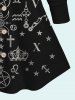 Gothic Astrology Print Button Up Shirt -  