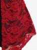 Plus Size Valentines Two Tone Tie 2 In 1 Lace Tee -  
