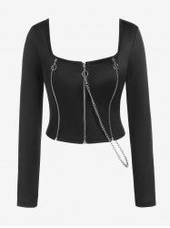 Haut Zippé Gothique à Col Carré - Noir 3x | US 22-24