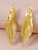 Boucles D'Oreilles Pendantes Irrégulières Motif Feuilles Géométriques - d'or 