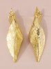 Boucles D'Oreilles Pendantes Irrégulières Motif Feuilles Géométriques - d'or 