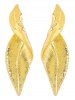 Boucles D'Oreilles Pendantes Irrégulières Motif Feuilles Géométriques - d'or 