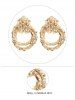 Boucles D'Oreilles Pendantes Motif Double Cercles et Strass - d'or 