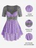 T-shirt Long Carré en Blocs de Couleurs Grande Taille - Violet clair 1x | US 14-16