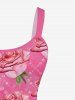 Robe Ligne A à Imprimé Rose de Grande Taille sans Manches Pour La Saint-Valentin - Rose Léger  5x | US 30-32
