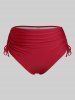 Maillot de Bain Tankini Superposé Matelassé Note de Musique Imprimée de Grande Taille Saint-Valentin - Rouge foncé 4X | US 26-28