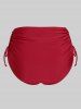 Maillot de Bain Tankini Superposé Matelassé Note de Musique Imprimée de Grande Taille Saint-Valentin - Rouge foncé 4X | US 26-28