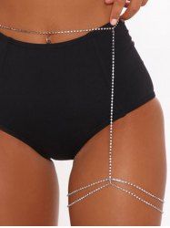 Chaîne de Cuisse Décorée de Strass - Argent 