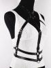 Chaîne de Corps en Cuir PU Ornée de Boucles Style Gothique - Noir 
