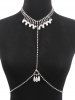 Rhinestone Decor Faux Pearl Pendant Body Chain -  