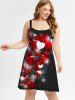 Plus Size 3D Sparkles Heart Printed Backless A Line Valentines Dress -  