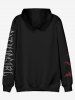 Gothic Skeleton Graphic Front Pocket Flocking Lined Hoodie -  