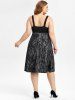 Robe Mi-Longue Gothique Croisée Imprimée - Noir 5x | US 30-32