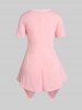 Plus Size Lace Trim Floral Draped Front 2 In 1 Top -  