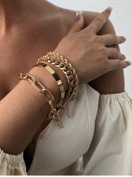 4Pcs Chunky Chain Layered Bracelet -  