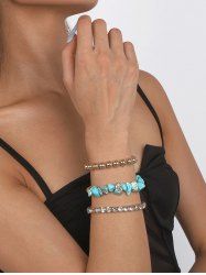 3Pcs Beaded Rhinestone Bracelet -  