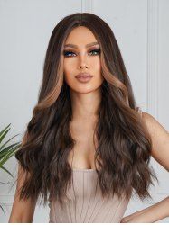 Brown Mixed Color Long Wavy Synthetic Wig -  