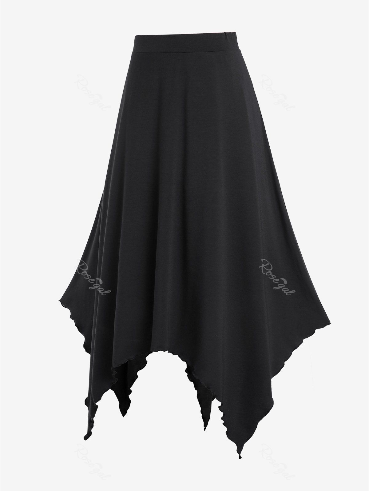 Unique Gothic Handkerchief Hem Maxi Skirt  