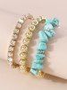 3Pcs Beaded Rhinestone Bracelet -  