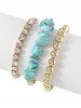 3Pcs Beaded Rhinestone Bracelet -  