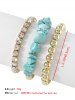 3Pcs Beaded Rhinestone Bracelet -  