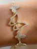 Bracelet Décoré de Papillon en Strass - d'or 