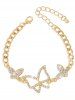 Bracelet Décoré de Papillon en Strass - d'or 