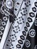 Maillot de Bain Tankini à Imprimé Tribal Matelassé Géométrique de Grande Taille - Noir 4X | US 26-28