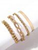 4Pcs Chunky Chain Layered Bracelet -  