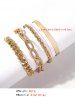 4Pcs Chunky Chain Layered Bracelet -  