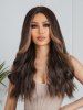 Brown Mixed Color Long Wavy Synthetic Wig -  