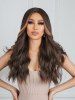 Brown Mixed Color Long Wavy Synthetic Wig -  