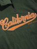 California Letter Embroidered Pullover Corduroy Jacket -  