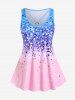 Plus Size Sparkle Print Colorblock Tankini Boyshorts Swimsuit -  