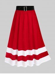 Plus Size Velvet Christmas Maxi Skirt -  