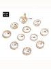 11 Pièces Bagues Découpés Style Punk Rose Etoile - d'or 